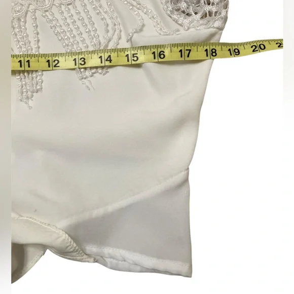 Vintage Western Fringed Crop Top, Lace, White, Women’s, Rodeo, Festival, Small - Picture 8 of 11